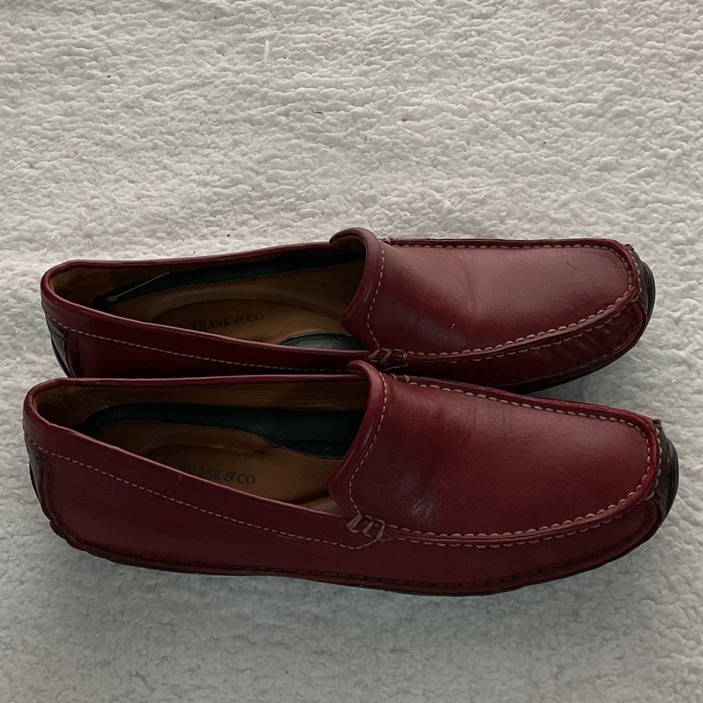 H.S TRASK&CO Men's Burgundy Leather Loafers